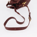 CARTIER Must Line Shoulder Bag Leather Bordeaux Gold Auth 151956-7