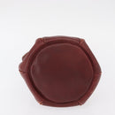 CARTIER Must Line Shoulder Bag Leather Bordeaux Gold Auth 151956-5