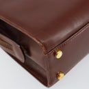 Salvatore Ferragamo Hand Bag Leather 2way Brown Gold Auth 151957-13