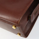 Salvatore Ferragamo Hand Bag Leather 2way Brown Gold Auth 151957-14