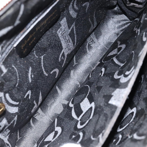 Salvatore Ferragamo Hand Bag Leather 2way Brown Gold Auth 151957