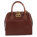 Salvatore Ferragamo Hand Bag Leather 2way Brown Gold Auth 151957-2