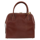 Salvatore Ferragamo Hand Bag Leather 2way Brown Gold Auth 151957-3
