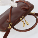 Salvatore Ferragamo Hand Bag Leather 2way Brown Gold Auth 151957-6