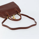 Salvatore Ferragamo Hand Bag Leather 2way Brown Gold Auth 151957-9