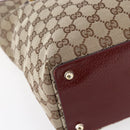 GUCCI GG Canvas Tote Bag Beige Gold 120336 Auth 151959-15