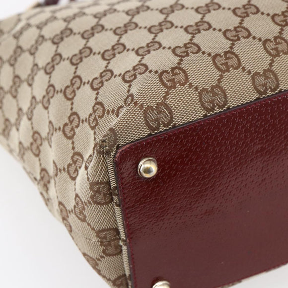 GUCCI GG Canvas Tote Bag Beige Gold 120336 Auth 151959