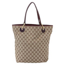 GUCCI GG Canvas Tote Bag Beige Gold 120336 Auth 151959-13