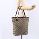 GUCCI GG Canvas Tote Bag Beige Gold 120336 Auth 151959-21