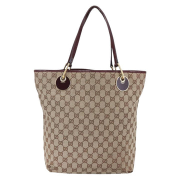 GUCCI GG Canvas Tote Bag Beige Gold 120336 Auth 151959 - 0