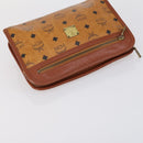MCM Logogram Vicetos Clutch Bag PVC Leather 2 Set Brown Auth 151960-13