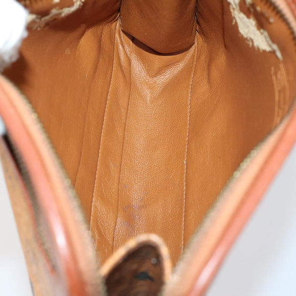 MCM Logogram Vicetos Clutch Bag PVC Leather 2 Set Brown Auth 151960