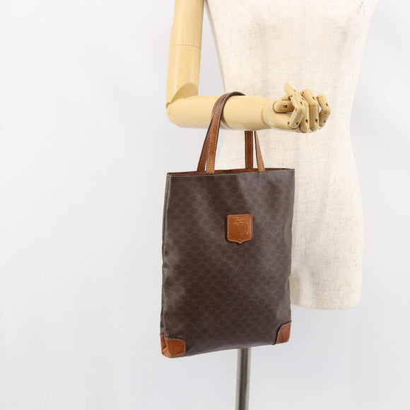 CELINE Macadam Canvas Tote Bag PVC Brown Auth 151961
