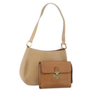 Salvatore Ferragamo Shoulder Bag Leather 2 Set Beige Auth 151962-1