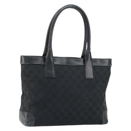 GUCCI GG Canvas Tote Bag Black 33890 Auth 151963