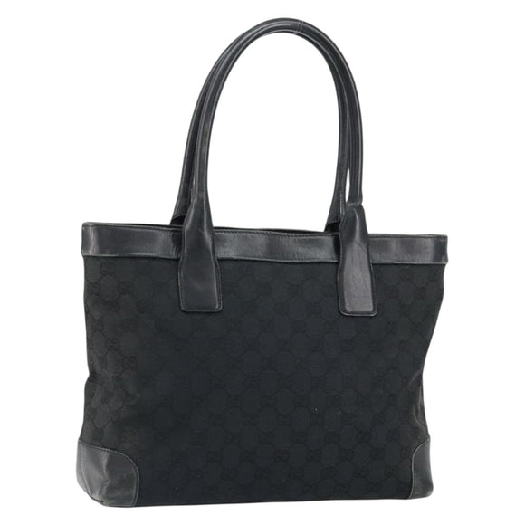 GUCCI GG Canvas Tote Bag Black 33890 Auth 151963