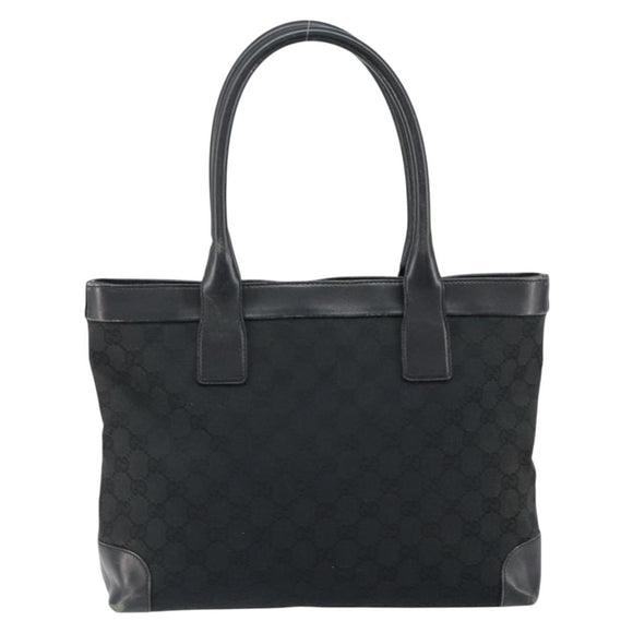 GUCCI GG Canvas Tote Bag Black 33890 Auth 151963