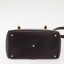 GUCCI Bamboo Hand Bag Leather 2way Brown Gold Auth 151967-5