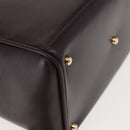 GUCCI Bamboo Hand Bag Leather 2way Brown Gold Auth 151967-10