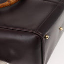 GUCCI Bamboo Hand Bag Leather 2way Brown Gold Auth 151967-16