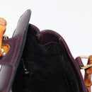 GUCCI Bamboo Hand Bag Leather 2way Brown Gold Auth 151967-19