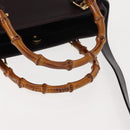 GUCCI Bamboo Hand Bag Leather 2way Brown Gold Auth 151967-7