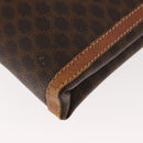 CELINE Macadam Canvas Clutch Bag PVC Leather Brown Gold Auth 151971-11