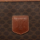 CELINE Macadam Canvas Clutch Bag PVC Leather Brown Gold Auth 151971-13