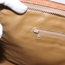 CELINE Macadam Canvas Clutch Bag PVC Leather Brown Gold Auth 151971-18