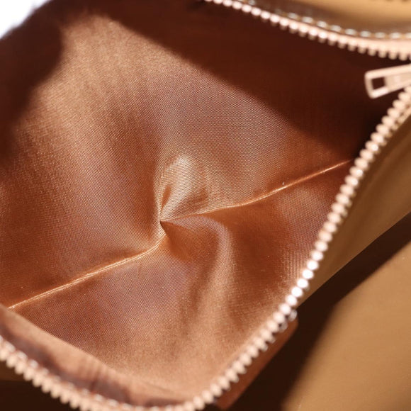 CELINE Macadam Canvas Clutch Bag PVC Leather Brown Gold Auth 151971