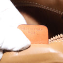 CELINE Macadam Canvas Clutch Bag PVC Leather Brown Gold Auth 151971-20