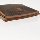 CELINE Macadam Canvas Clutch Bag PVC Leather Brown Gold Auth 151971-6