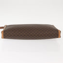 CELINE Macadam Canvas Clutch Bag PVC Leather Brown Gold Auth 151971-7