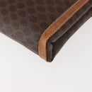 CELINE Macadam Canvas Clutch Bag PVC Leather Brown Gold Auth 151971-9