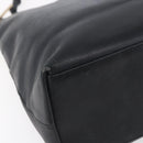 GUCCI Bamboo Shoulder Bag Leather Black Gold Auth 151973-17