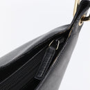 GUCCI Bamboo Shoulder Bag Leather Black Gold Auth 151973-9