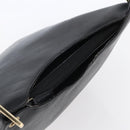GUCCI Bamboo Shoulder Bag Leather Black Gold Auth 151973-6