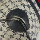 GUCCI GG Supreme Sherry Line Boston Bag PVC Navy Gold Red Auth 151975-16