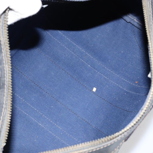 GUCCI GG Supreme Sherry Line Boston Bag PVC Navy Gold Red Auth 151975