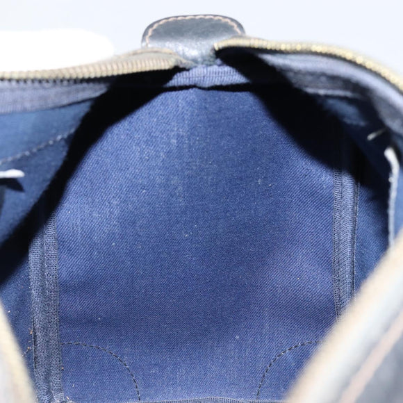 GUCCI GG Supreme Sherry Line Boston Bag PVC Navy Gold Red Auth 151975