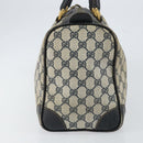 GUCCI GG Supreme Sherry Line Boston Bag PVC Navy Gold Red Auth 151975-4