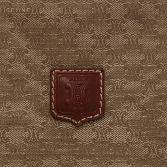 CELINE Macadam Canvas Tote Bag PVC Beige Auth 151976