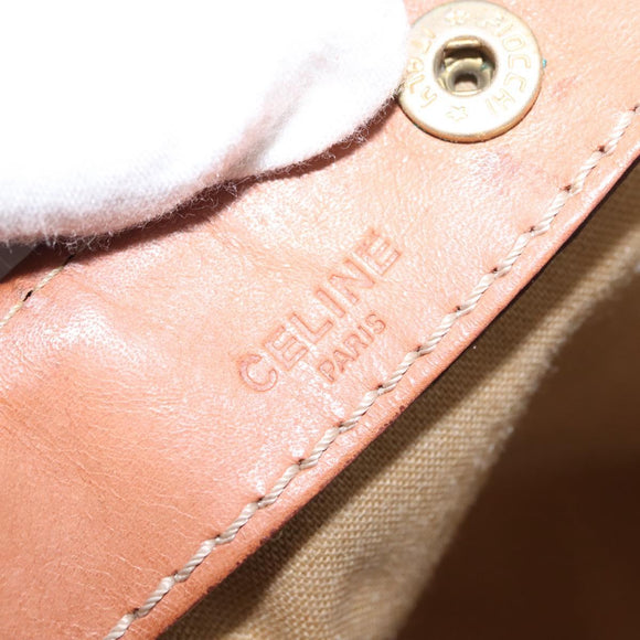 CELINE Macadam Canvas Tote Bag PVC Beige Auth 151976
