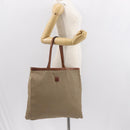 CELINE Macadam Canvas Tote Bag PVC Beige Auth 151976-21