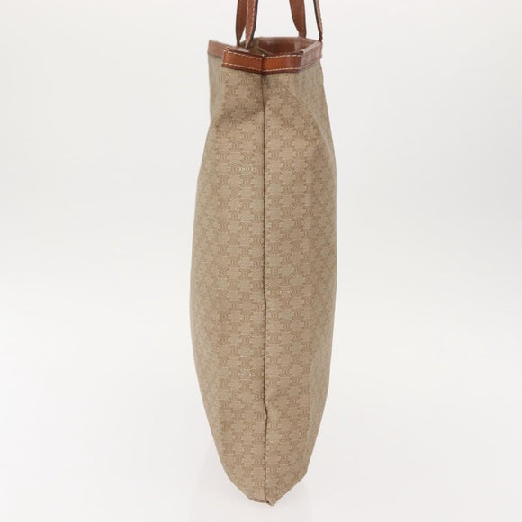CELINE Macadam Canvas Tote Bag PVC Beige Auth 151976