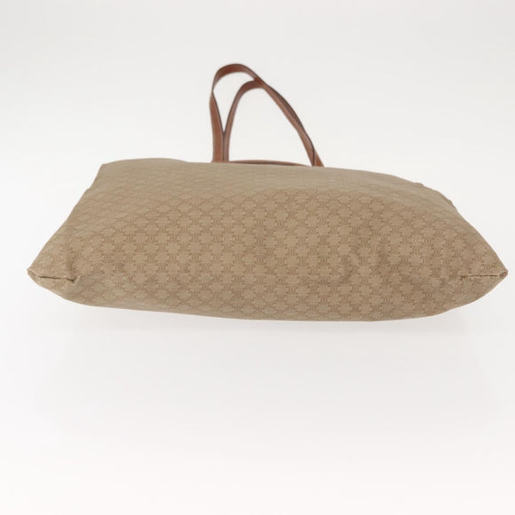 CELINE Macadam Canvas Tote Bag PVC Beige Auth 151976