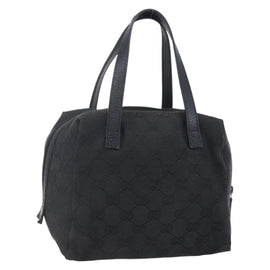 GUCCI GG Canvas Hand Bag Black 124542 Auth 151977