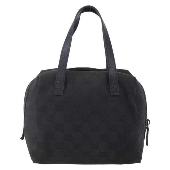 GUCCI GG Canvas Hand Bag Black 124542 Auth 151977