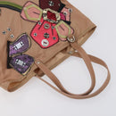 PRADA Shoulder Bag Nylon Patent 4 Set Pink Beige Navy Auth 151978-16