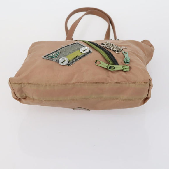 PRADA Shoulder Bag Nylon Patent 4 Set Pink Beige Navy Auth 151978